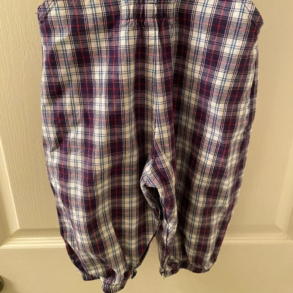 Vintage Oshkosh B'gosh Blue Plaid Overalls USA Vestbak Boys Size 18 Months